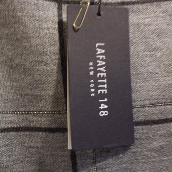 LAFAYETTE 148 New York Sweater Grey Black Window Pane-Short Sleeve-M/L - NEW $59 - Picture 8 of 12